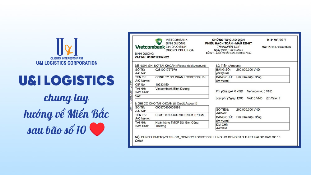 U&I Logistics chung tay hướng về miền Bắc sau Bão số 10